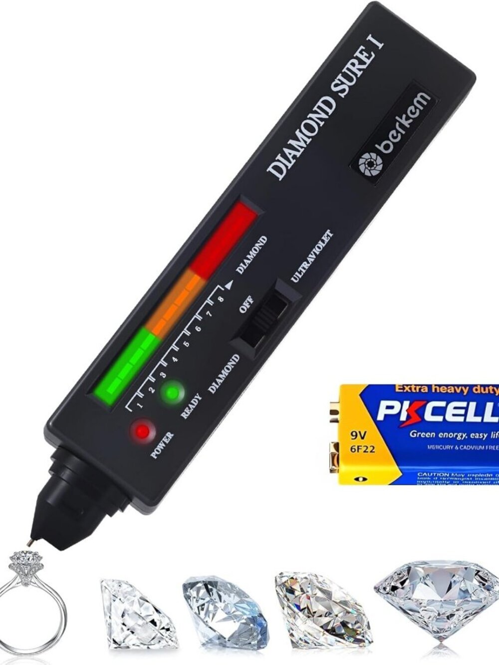 Portable Diamond Tester Pen with UV Light & Thermal Sensor - Fast 0.5s Detection